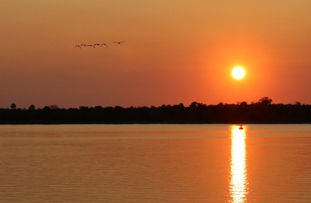 Sunset in Zambezi River