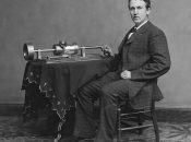 Thomas Edison and his early phonograph