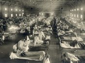 Emergency hospital during the 1918 Spanish flu pandemic