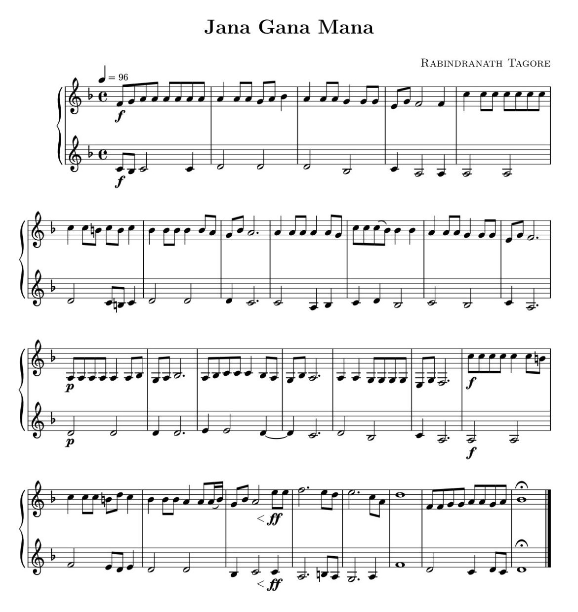 Jana Gana Mana sheet music